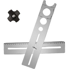 Tile Measuring Tool, Ceramic Tile Hole Locator, Adjustable Stainless Steel Tools Portable Accurate for Ceramic Marble Wood and Plastic Drilling