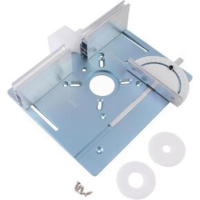 Router Table Insert Plate, Multifunctional Trimming Engraving Table, Aluminium Insert Plate for Table Woodworking Benches Router Flip Plate with Miter Gauge Guide (Red)
