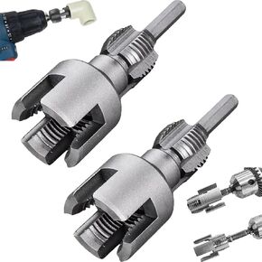Integrated Internal & External Pipe Threading Tool, 2025 Upgraded PVC Pipe Threader, 1/2" 3/4" Internal and External PVC Pipe Threader, Pipe Thread Cutting Tool for Electric Drill (1/2"+3/4")