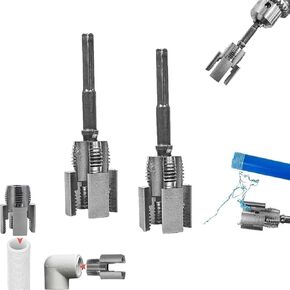 Pipe Thread Cutting Tool, Integrated Internal & External Pipe Threading Tool, PVC Pipe Threader, Plastic Pipe Threader, 1/2" (DN15) 3/4" (DN20) Pipe Sizes Rethreading Tool (1/2"+ 3/4")
