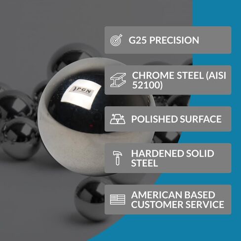 (100 Pieces) PGN - 7/32" Inch (0.21875") Precision Chrome Steel Bearing Balls G25 in Saudi Arabia
