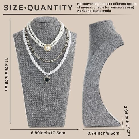 Kigley 3 Pcs Linen Jewelry Display Bust Necklace Display Stand Necklace Mannequin Holder Stands Jewelry Photography Props Necklace Display Stands for Selling Home Store Trade Shows in Saudi Arabia