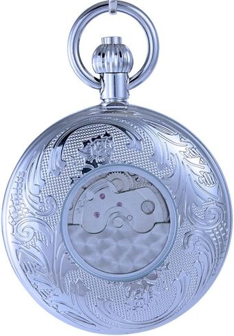 ساعة الجيب الأوتوماتيكية الأوتوماتيكية للهيكل العظمي للهيكل العظمي الروماني الأسود المقاوم للماء من OGLE in Kuwait