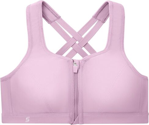 Glamorise Women's Plus Size Zip Up Front-Close Sports Bra Wirefree #9266 in Kuwait