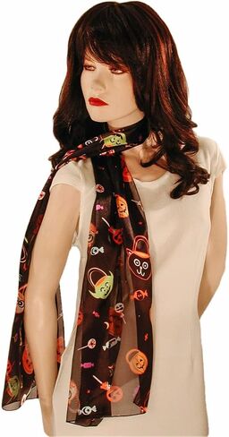 Evening Elegance Fun Halloween Scarves Purple - W534PU in Saudi Arabia