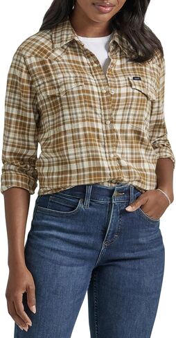 Lee Women's Legendary Slim Fit Western Snap Shirt, Understated Ground in Saudi Arabia