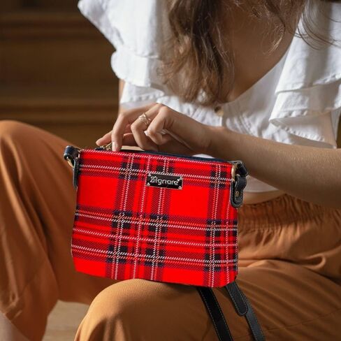 Signare Tapestry Crossbody Bag Shoulder Purse for Women In Red Royal Stewart Tartan Design (XB02-RSTT) in Saudi Arabia