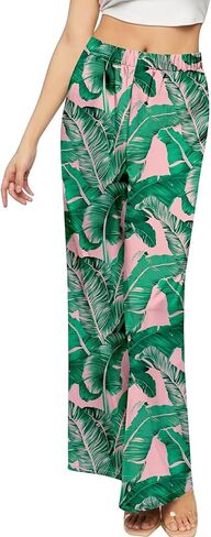 SWOMOG Women's Silk Satin Pajama Pants Longs Silky Sleep Pants Loungewear Trousers Elastic Waist Lounge Pj Bottoms in Kuwait