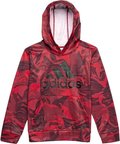 بلوفر بغطاء رأس مموه سائل مطبوع بالكامل من adidas للأولاد (للأطفال الكبار) أسود MD (10-12 طفل كبير) in Kuwait