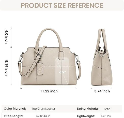 Kattee Genuine Leather Handbags for Women, Soft Hobo Satchel Shoulder Crossbody Bags Ladies Purses in Kuwait