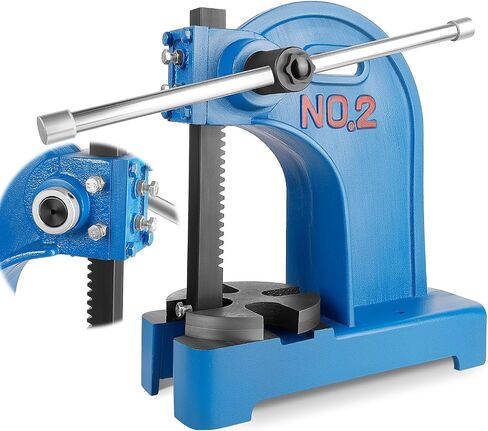 Manual Arbor Press, 2 Ton Manual Arbor Press, 8.5" Maximum Height, 57 lbs Weight Cast Iron Heavy-duty Manual Desktop Arbor Press, Precision Hand Press for Stamping, Bending, Stretching, (Blue) in Kuwait