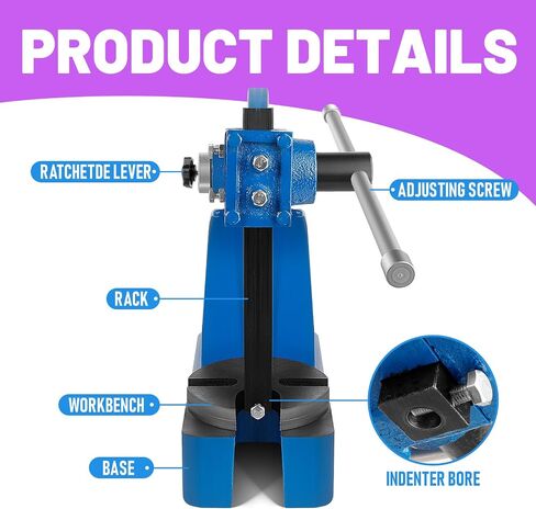 Manual Arbor Press, 2 Ton Manual Arbor Press, 8.5" Maximum Height, 57 lbs Weight Cast Iron Heavy-duty Manual Desktop Arbor Press, Precision Hand Press for Stamping, Bending, Stretching, (Blue) in Kuwait