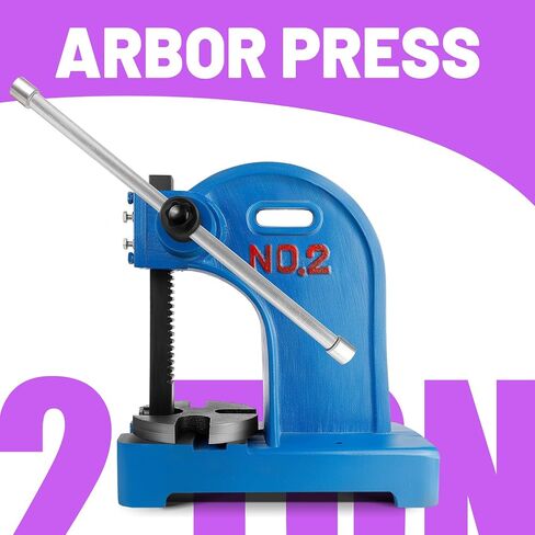 Manual Arbor Press, 2 Ton Manual Arbor Press, 8.5" Maximum Height, 57 lbs Weight Cast Iron Heavy-duty Manual Desktop Arbor Press, Precision Hand Press for Stamping, Bending, Stretching, (Blue) in Kuwait