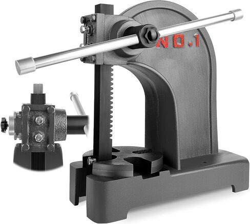 Manual Arbor Press, 2 Ton Manual Arbor Press, 8.5" Maximum Height, 57 lbs Weight Cast Iron Heavy-duty Manual Desktop Arbor Press, Precision Hand Press for Stamping, Bending, Stretching, (Blue) in Kuwait