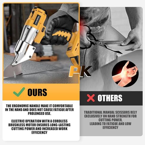 Cordless Sheet Metal Cutter Brushless for De-walt 20v Max Battery(Tool Only), Metal Shears 360 Degree Pivoting Head, Electric Metal Scissors for for Cutting Stainless Sheet, Metal, Iron, 221 Ft-Lbs in Saudi Arabia
