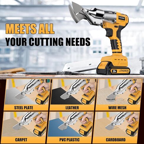 Cordless Sheet Metal Cutter Brushless for De-walt 20v Max Battery(Tool Only), Metal Shears 360 Degree Pivoting Head, Electric Metal Scissors for for Cutting Stainless Sheet, Metal, Iron, 221 Ft-Lbs in Saudi Arabia