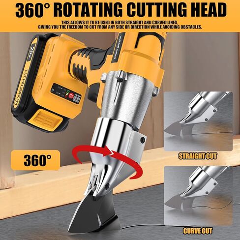 Cordless Sheet Metal Cutter Brushless for De-walt 20v Max Battery(Tool Only), Metal Shears 360 Degree Pivoting Head, Electric Metal Scissors for for Cutting Stainless Sheet, Metal, Iron, 221 Ft-Lbs in Saudi Arabia