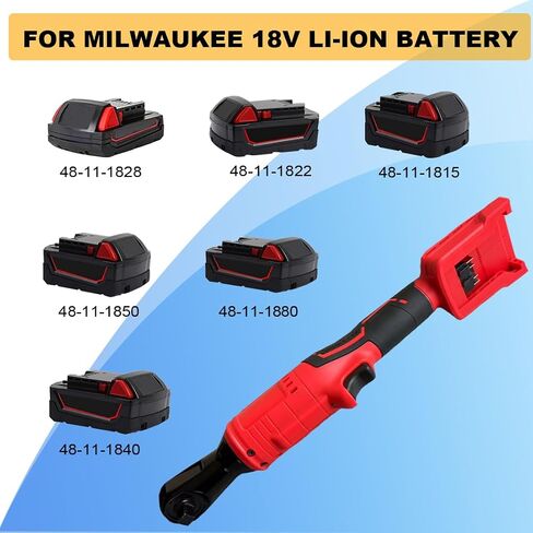 Cordless Ratchet Wrench 3/8" Compatible with Mil-waukee 18V Battery,500RPM Brushless High Speed Electric Ratchet Wrench,75 Ft-lbs Power Wrench Ratchet,7 Sockets, 1/4" Adapter, 3" Extension Bar in Saudi Arabia