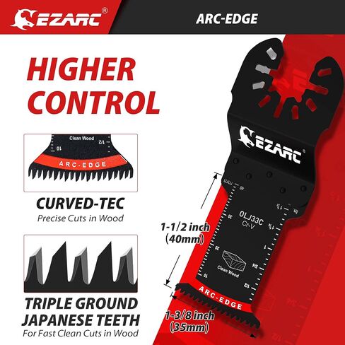 EZARC Japanese Tooth Oscillating Saw Blade, 5 PCS Arc Edge Oscillating Multitool Blades Clean Cut for Wood, Plastic in Saudi Arabia