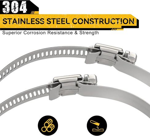 4 Pack 4 Inch Hose Clamps, 304 Stainless Steel Quick-Screw Dryer Vent Clamp, Adjustable 3.5″ to 4.5″ Worm Gear Hose Clamps for Automotive, Dust Collection in Saudi Arabia