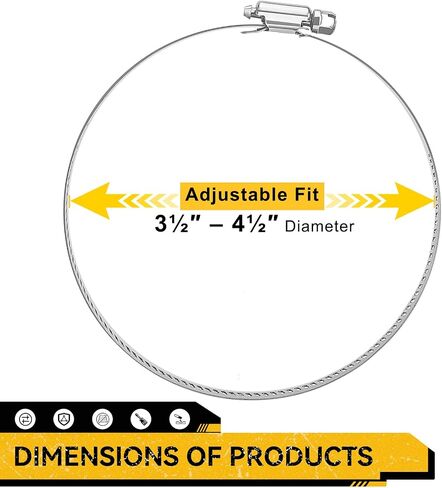 4 Pack 4 Inch Hose Clamps, 304 Stainless Steel Quick-Screw Dryer Vent Clamp, Adjustable 3.5″ to 4.5″ Worm Gear Hose Clamps for Automotive, Dust Collection in Saudi Arabia