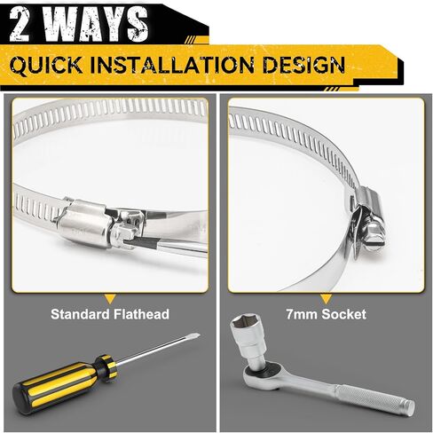 4 Pack 4 Inch Hose Clamps, 304 Stainless Steel Quick-Screw Dryer Vent Clamp, Adjustable 3.5″ to 4.5″ Worm Gear Hose Clamps for Automotive, Dust Collection in Saudi Arabia