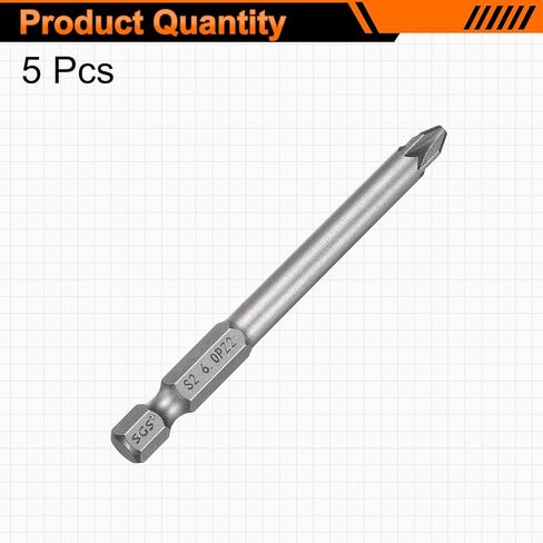 Harfington 5pcs pz1 but screwdriver بت 1/4 "سداسي سداس 75 مم/3" الطول فيليبس مغناطيسي مخزنة السداسي S2 برغي الصلب in Kuwait