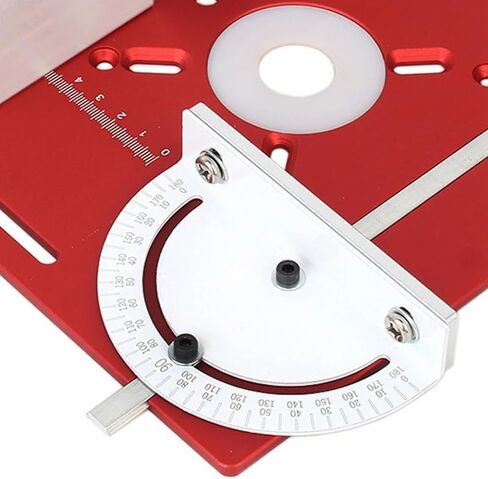 Router Table Insert Plate, Multifunctional Trimming Engraving Table, Aluminium Insert Plate for Table Woodworking Benches Router Flip Plate with Miter Gauge Guide (Red) in Kuwait