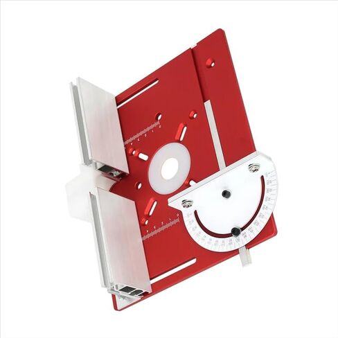 Router Table Insert Plate, Multifunctional Trimming Engraving Table, Aluminium Insert Plate for Table Woodworking Benches Router Flip Plate with Miter Gauge Guide (Red) in Kuwait