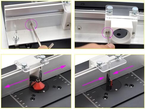 Router Table Insert Plate, Multifunctional Trimming Engraving Table, Aluminium Insert Plate for Table Woodworking Benches Router Flip Plate with Miter Gauge Guide (Red) in Kuwait