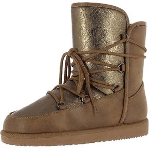 Winter Snow Boots for Women Camel Mid-Calf Fur Lined Cold-Resistant Outdoor Waterproof Walking Shoes