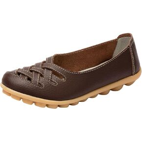 Women's Fashion Leather Single Shoes Slope Heeled Loafers Casual Shoes Dress Casual Shoes for Women Low Heel