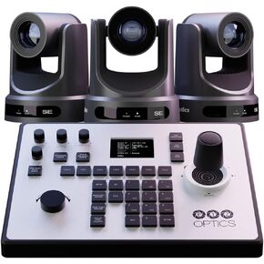 PTZOptics Producer SE Bundle of 3 PoE-Ready Ultra HD Cameras with Built-in Auto-Tracking, NDI HX2 Native, and 3.5mm Audio Embedding Connection (Black)