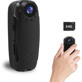 Mini Body Camera 1080P Portable Wearable Video Recording with Night Vision, Police Body Cam 64GB Worn Camcorder for Personal Civilians Law Enforcement