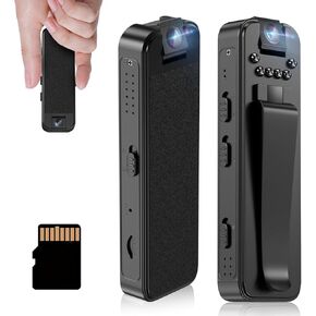 Mini Body Camera with 64GB Memory Card,Premium Portable 1080P Small Body Camera with Night Vision and Motion Detection Wearable for Office, Law Enforcement, Security Guard (64GB)