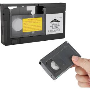 VHS-C Cassette Adapter, Compatible with VHS-C SVHS Camcorders, Motorized Cassette Converter, for Playback and Recording, (Not Compatible with 8mm / MiniDV / Hi8)