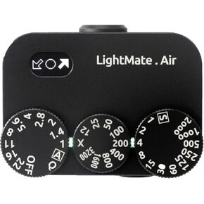LightMate AirPro Light Meter, Rechargeable 20 Hours Battery Life, High Precision Photography Light Meter, 3 Dials Retro Exposure Indicator, Compatible with Leica and Others Film Cameras, Black Metal