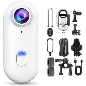 Treklon Body Camera, Stallionframes 4k Mini Handsfree Bodycam, Thumb Cameras, Wearable Sports Cam with Waterproof Case and 360° Rotationspring Clip for Cycling, Diving, Travel (Black-Advanced)