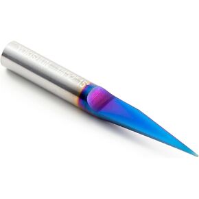 CNC Router Bits 30 Degree Engraving Bits 0.005 Tip with 1/4 Shank Nano Blue Coat Solid Carbide V Groove Router Bit for Signmaking Carving in Kuwait