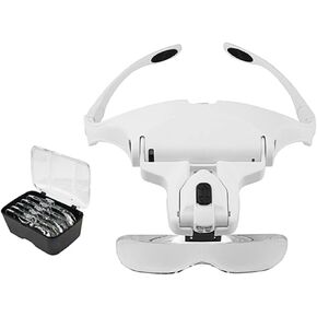 Headband LED Lamp Head Loupe Watch Repair Magnifier 220x145x80mm W/ 5 Lens
