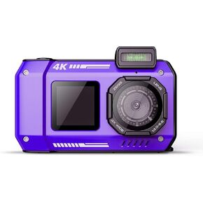 8K UHD 70MP Digital Camera with 32GB Card Rugged Waterproof Dustproof Shockproof 33FT Underwater Camera Dual-Screen Selfie for Snorkeling Autofocus Waterproof Camera