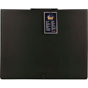 Picturesque Pro Presentation Case- Professional Art Portfolio Folder for Artwork up to 18x24- Vegan Leather Zippered Case, Archival Storage Solution w/Removable Spiral-Bound Book of 20 Clear Sleeves