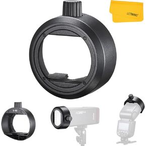 GODOX S-R2 Round Head Accessories Adapter for Godox AD200 AD200 Pro II, Godox V860III, V850II, TT685II, TT600, TT520II, TT520III, Combination with AK-R1 to Achieve Creative Lighting Effects