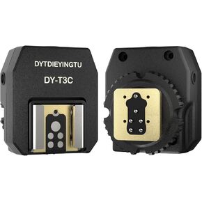 DY-T3C for Canon Camera Flash Hot Shoe Adapter Mount Top-Mounted Expansion Accessory: Multi-Flash synchronous Shooting with Cable Converter (DY-T3C 1PCS + PC Cable 1PCS)