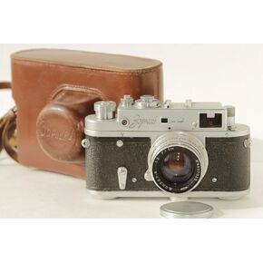 Camera ZORKI-4 Vintage USSR Film Camera with Lens Jupiter-8 2/50 Lens Silver