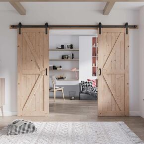 Fredbeck 30 Double Barn Door (30X80) with Hardware Included (60 barn Door)