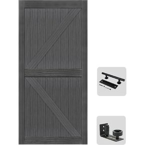 S&Z TOPHAND® 28in x 84in MDF Light Gray Barn Door, 21-60in Solid Barn Door Slab Covered with Water-Proof PVC Surface, Simple Assembly is Required