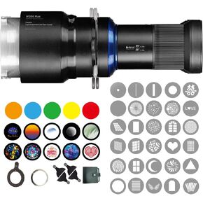 MG06 Max Profoto Mount Optical Snoot kit with 40 Gobos, 36° Optical Lens Spotlight for Photography Video Shape Light Studio,GOBO Light (Profoto Mount)
