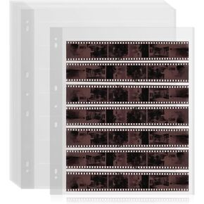 100 pcs 35mm فيلم سلبي الأكمام السلبية مواد عرض تخزين سلبي 35 مم حجم الصفحات السلبية تحمل سبعة شرائط من ستة إطارات تساعدك على جمع وتنظيم فيلم