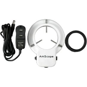 AmScope LED-48 48 LED Microscope Ring Light w/ Dimmer + Adapter